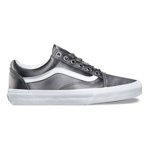 Vans Old Skool Satin Lux Sneakers Grey Silver Women’s 7.5 Ribbon Lace Up NEW